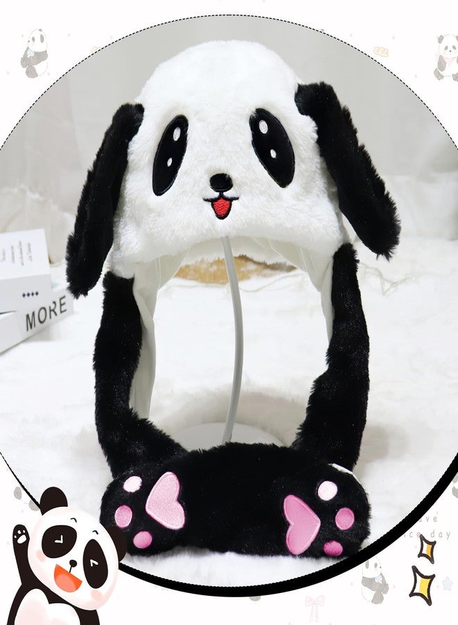 Flavizo Animal Hat with Ears Moving | Pressing Jumping Hat for Cosplay Party & Dress Up | Cute Panda Plush Headwear | Unique Panda Gifts for Women, Girls, Kids - Image 5